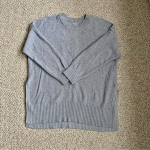 Aerie gray crew neck sweater with side slits